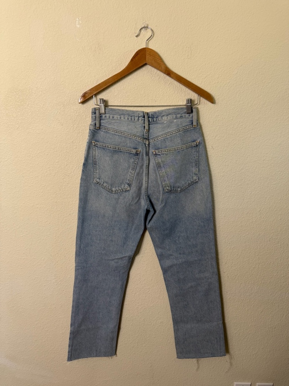 NEW Agolde Lana Distressed Mid-Rise Straight-Leg Organic Jeans Womens Size 25 - Picture 6 of 6